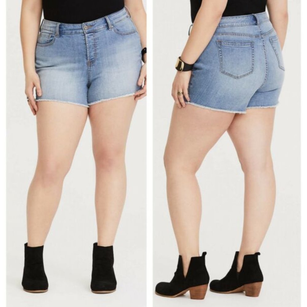 torrid Light Blue High Waist Denim Shorts